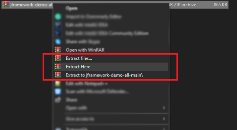 Extracting zipped files