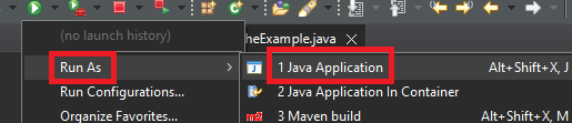 Run as Java Application