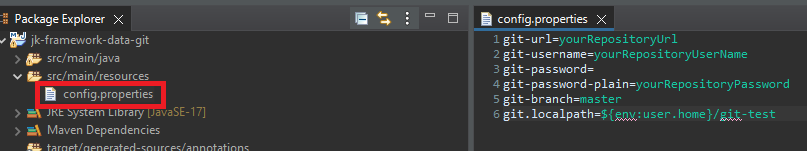 Config file