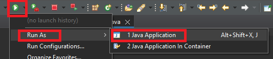 Run as Java Application