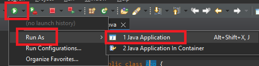 Run as Java Application