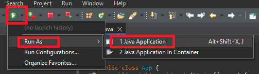Run as Java Application