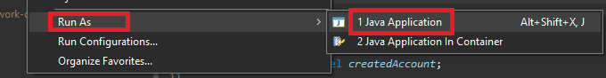 Run as Java Application