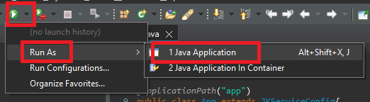 Run as Java Application