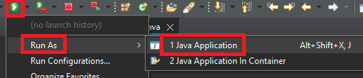 Run as Java Application