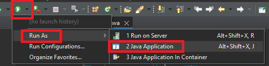 Run as Java Application